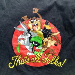 Looney Tunes T shirt black unisex size M Bugs Bunny Taz